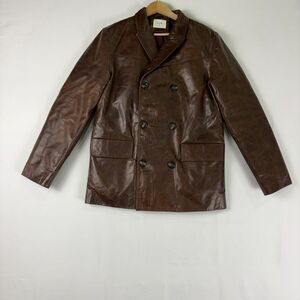 Billy Reid Insulated Leather Bond Peacoat